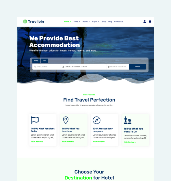 Tour and Hotel Booking Divi Child Theme 